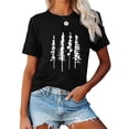 thumbnail image 2 of Women Crew Neck T-Shirt Pine Tree Graphic Hiking Camping Athletic Tee Casual Short Sleeve Top, 2 of 5