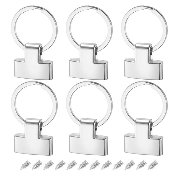 6Pack 22mm/ 0.87" Key Fob Hardware with Keychain Ring Purse Bag Hardware 25mm O Ring Silver Tone