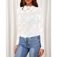 thumbnail image 5 of FreshPretty Mesh Long Sleeve Tops for Women Lace Sexy Sheer Tight See Through Crew Neck Spring Fall Party Club Outfits, 5 of 6