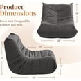 thumbnail image 2 of Modern Lounge Chair for Indoor,Button Tufted Corduroy Upholstered Recliner,Deck Chair for Bedroom Living Room,Gray, 2 of 7