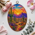 thumbnail image 7 of Canvas Wall Art Surreal Desert Sunset Wall Decor Saguaro Vibrant Flowers Oval Framed Canvas Prints Vintage Wall Hanging Decor for Home Decorations 8.6"x11.4", 7 of 7