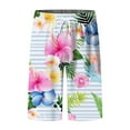 thumbnail image 3 of Youmylove Comfort Mens Shorts Mens Summer Floral Printed Shorts Lightweight Elastic Waist Drawstring Casual Beach Shorts Dailywear Work Shorts, 3 of 5