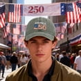 thumbnail image 2 of Yindaity Fourth Of July Hat American Flag Hat - Snapback Hats for Men Women Baseball Cap - Breathable Mesh & Adjustable Fit for Casual Wear,Green, 2 of 5