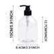 thumbnail image 3 of Dispensadores de plástico PET de 500 ml, botellas de diseño recargables, excelentes dispensadores de jabón líquido para manos, champú y aceite de masaje, irrompibles, 3 of 8