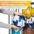 thumbnail image 3 of Large Garage Ball Storage Rolling Floor Sports Equipment Organizer: Freestanding Ball Rack with Elastic Rope Ball Holder for Basketball Soccer Football Volleyball Garage Gym Black, 3 of 8
