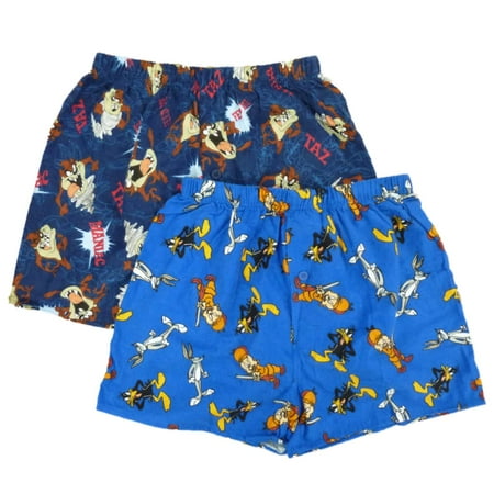 Looney Tunes - Looney Tunes Mens 2-Pack Flannel Boxers Cartoon Boxer