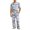 Gray, variant on CCRFTGI Mens Pajamas Gradient Short Sleeve Sleepwear Set Elastic Drawstring Waist Pants with Deep Pockets Soft Casual Pjs Purple M