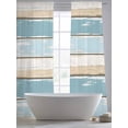thumbnail image 5 of Blue Beige Wood Grain Sheer Curtains 108 Inch Long 2 Panels, Vintage Board Farmhouse Retro Light Filtering Rod Pocket Semi Sheer Curtains, Sheer Voile Drapes for Living Room Bedroom, 52"x108", 5 of 5