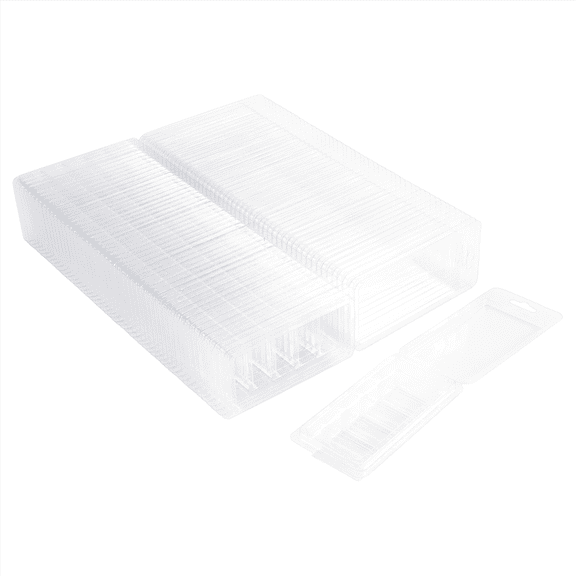 50 Pcs Wax Melt Containers, 5-Cavity Clamshell Molds,Clear Empty Plastic Mold for DIY Candles Making
