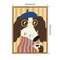 thumbnail image 5 of Kate and Laurel Framed Canvas Wall Art Print Dog with Cup of Coffee by Laura Moss, 18 x 24 Sylvie Natural Frame, Whimsical, Kid Art for Wall Decor, 5 of 8