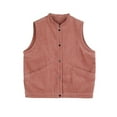 thumbnail image 6 of GigrtiJin Womens Corduroy Outerwear Vest Loose Stand Collar Button down Casual Sleeveless Jackets Waistcoat with Pockets, 6 of 8