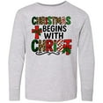 thumbnail image 3 of Inktastic Christmas Begins with Christ Religious Holiday Long Sleeve Youth T-Shirt, 3 of 5