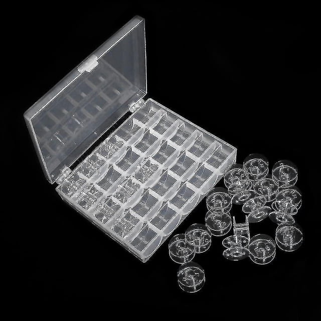 Sewing Machine Bobbins, Plastic, With Storage Box, For Brother,25 Pcs
