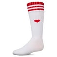 thumbnail image 6 of MeMoi Ribbed Cotton Blend "Heart and Stripes" Knee Sock - Girls - Female, 4, Winter White, 6 of 11