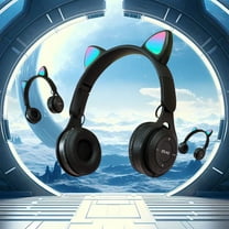 Naxoaeo Cat Ear Headphones, Bluetooth Headphone with Microphone,Foldable Comfortable and Adjustable Wireless/Wire Over Ear Headset for Teenagers and Adults