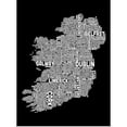 thumbnail image 1 of Great BIG Canvas | Rolled Michael Tompsett Poster Print entitled Irish Cities Text Map, Black and White, 1 of 4