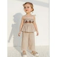 thumbnail image 5 of Jxzom Halloween Toddler Girl Outfits Pumpkin Smocked Spaghetti Strap Tank Top Dress Gingham Plaid Pants Halloween Clothes, 5 of 9