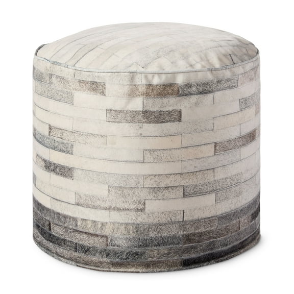 Loloi PF0002 Ivory / Grey 20 x 20 x 20 Pouf