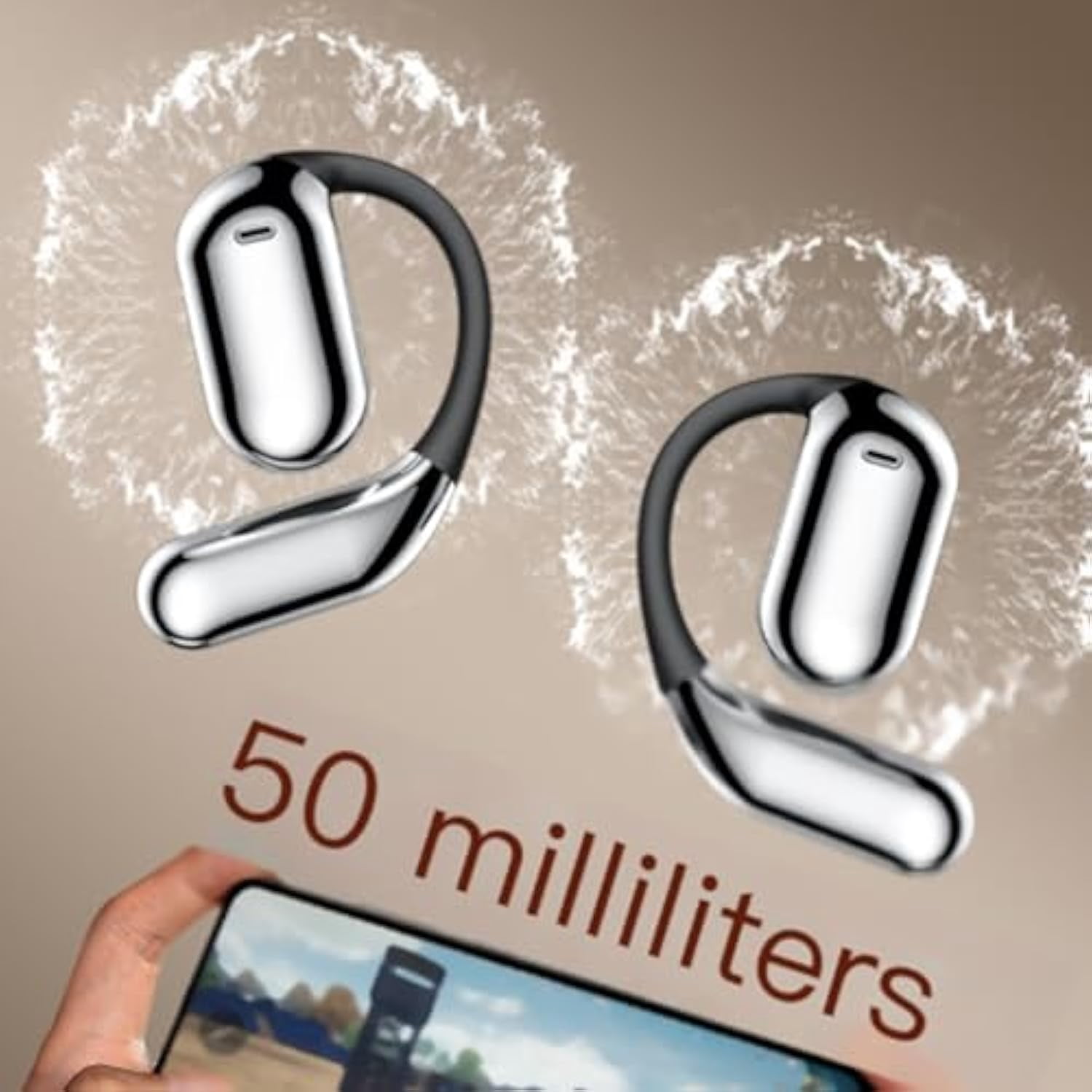 True Powerful Bluetooth 5.4 Open Ear Earbuds, IPX5 Waterproof Translator Earbuds with AI Translation, Ultra Strong N52 Magnetic Phone Holder 40-Hour Battery Life (Classic with AI translation, silver)