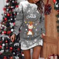 thumbnail image 2 of Wyzesi Robes Maxi d'Automne pour Femmes Invitées de Mariage Robe Chandail Imprimée de Noël pour Femmes Col Rond Manches Longues Ample Sans Capuche Robe Décontractée Pyjama de Noël Costume, 2 of 5