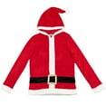 thumbnail image 4 of Christmas Santa Claus Mens Fleece Zip Up Hoodie and Cosplay Pajama Pants Adult, 4 of 5