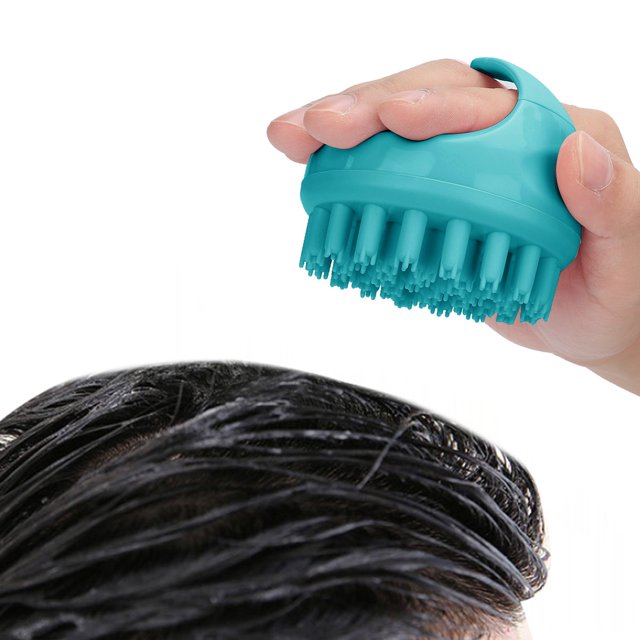 Cepillo de masaje de cabeza, forma redonda, cepillo de baño de mano, peine para lavar el cabello, creado magistralmente