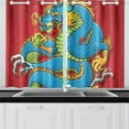 thumbnail image 4 of RYLABLUE Chinese Dragon Window Treatment Panel Curtains Window Curtain Kitchen Curtain,Two Piece 26x39 Inces, 4 of 4