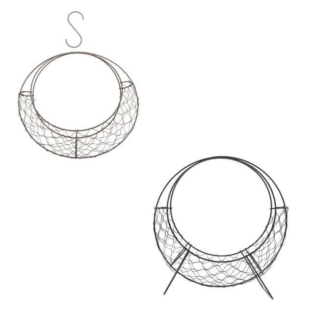 2 Pcs Cestas de Hierro Colgante, Maceteros de Ventana para Plantas para Boda/hogar//decoración de kusrkot Estructura de alambre