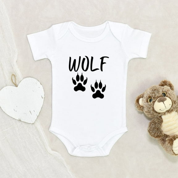 Wolf Paw Print Onesie - Wolf Baby Clothes - Wolf Baby Onesie - Wolf Paws Onesie - New To The Pack Onesie