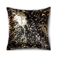 thumbnail image 2 of 18" x 18" x 5" Trendy Chocolate and Gold Torino Kobe Cowhide  Pillow, 2 of 2