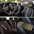 thumbnail image 4 of Binienty Aztec Tribal Auto Seat Covers Full Set Front Rear Car Seat Protective Cover With Steering Wheel Cover Arm Rest Cushion Covers Universal Car Interior Accessories for Cars SUV Truck, 4 of 8