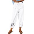 thumbnail image 1 of ameIAEA Womens Elastic Waisted Drawstring Pants Wide Leg Print Casual Trousers with Pockets, 1 of 3