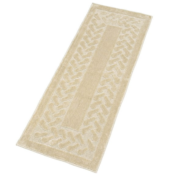 Chevron Rug, Olefin with Non-Skid Latex Backing, Sand, 18" x 30"