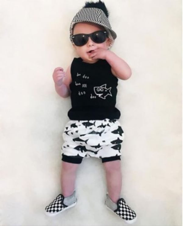 Shorts Outfit Babies Newborn Gift Baby Boys Short Romper Body Suit T-Shirt 