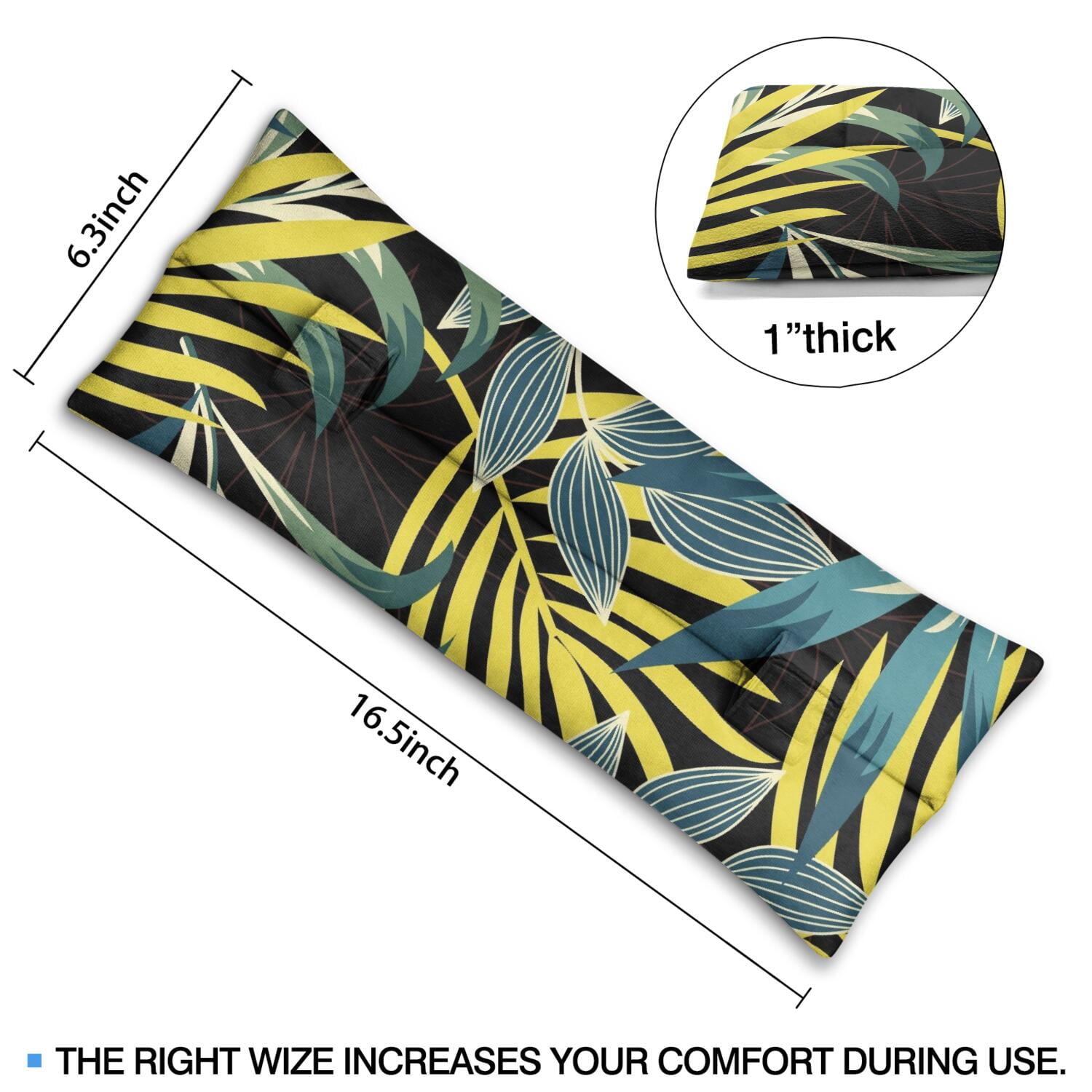 Summer Seat Belt Cushion for Surgery - Hawaiian Floral Mastectomy Pillow - Pressure Relief Heart Surgery Recovery Cushion with Palm Inspired Colors