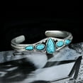 thumbnail image 3 of SIfdSeng Boho Vintage Turquoise Engraved Openwork Geometric Bracelet Open Adjustable Bracelet Silver Bracelets for Women Friendship Bracelets Bulk Initial Bracelets for Women Sterling Silver, 3 of 8
