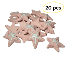 Flatback Cabochons, Pink Starfish Ceramic Tiles for Crafts, Embellishments Pendants for Fridge Magnets Supplies, DIY Ornaments, Pack of 20 pcs