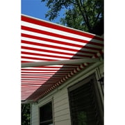 ALEKO 16 x 10 ft Red White Striped Motorized Retractable Patio Awning