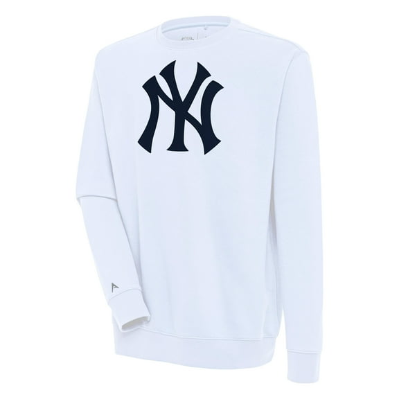 Men's Antigua White New York Yankees Victory Pullover Sweatshirt