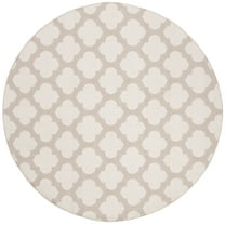 SAFAVIEH Montauk Proinsias Geometric Cotton Area Rug, Grey/Ivory, 6' x 6' Round