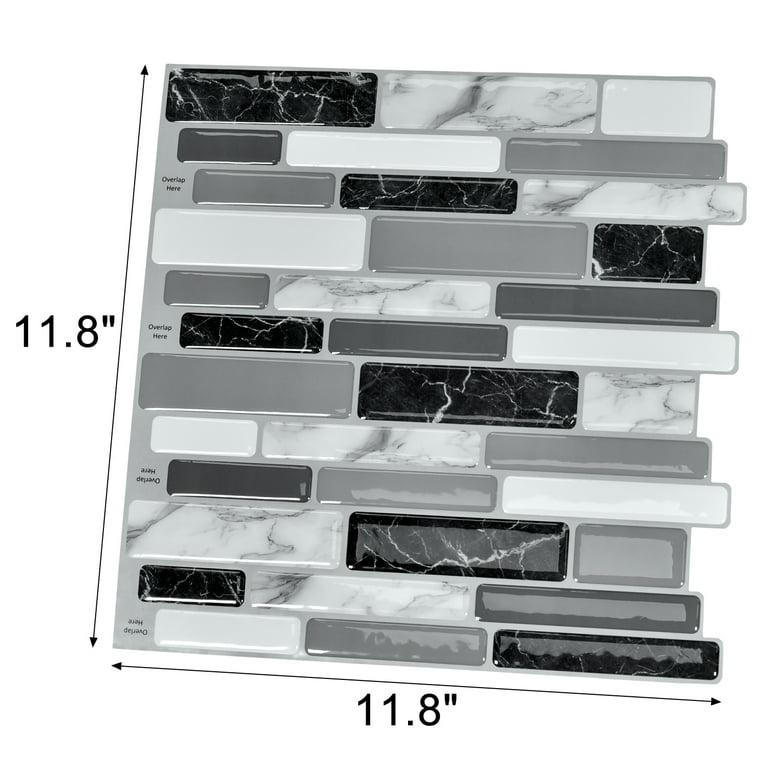 Art3d Gray Marble 12 in. x 12 in. Peel and Stick Wall Tile Backsplash (6-Pack) Art3d Gray Marble 12 in. x 12 in. Peel and Stick Wall Tile Backsplash (6-Pack)