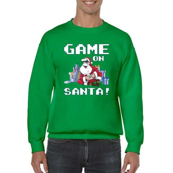 Game On, Santa! Sweatshirt Men -Smartprints Designs, Male 5X-Large