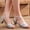 Silver, variant on Women's Comfortable Non-Slip Dance Sandals, Glitter Cross Ankle Strap Heels, Durable Ballroom Practice Shoes for Travel, Daily Silver 41