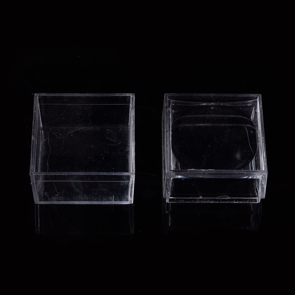 20 pc Transparent Plastic Ring Viewer Magnifier Boxes Magnifier Cubes for Coins Stones Specimens Clear 40x40x38mm Inner Size: 35x35mm