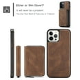 thumbnail image 7 of iPhone 12 Wallet Case, iPhone 12 Pro Cover, Allytech Premium PU Leather Kickstand Durable Drop Proof Protective Magnetic Detachable Zipper Handbag Case Fit for iPhone 12 Pro/ iPhone 12 6.1", Brown, 7 of 7