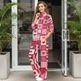 thumbnail image 3 of SCRAWLGOD Valentine's Day Decor Heart Love Plaid Print Red Pink Women's 2 Piece Outfits Long Sleeve Pullover Loose Fit Sweatshirt Wide Leg Pants with Pockets Turtleneck Sweatsuit Loungewear Set, XS, 3 of 7