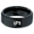 thumbnail image 2 of Tungsten Washington The Evergreen State Capitol Building Band Ring 8mm Men Women Comfort Fit Black Beveled Edge Polished, 2 of 4