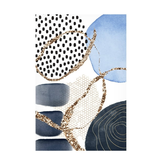 Trademark Fine Art Sally Ann Moss Aesthetic Blues 3 Canvas Wall Art