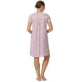 thumbnail image 4 of Aria Women’s Short Sleeve Split Neck Henley Nightgown 40”, Sizes XS to 5X, 4 of 6