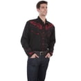 thumbnail image 2 of Scully Mens Black Poly/Rayon Red Scroll L/S Shirt M, 2 of 3